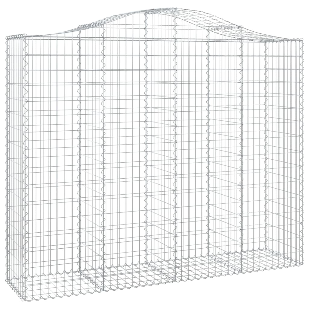 Gabionen mit Hochbogen 25Stk. 200x50x160/180cm Verzinktes Eisen