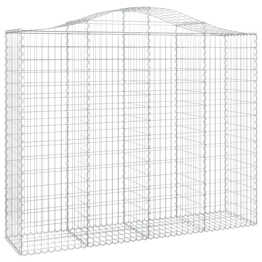 Gabionen mit Hochbogen 30Stk. 200x50x160/180cm Verzinktes Eisen