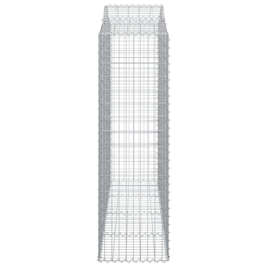 Gabionen mit Hochbogen 30Stk. 200x50x160/180cm Verzinktes Eisen