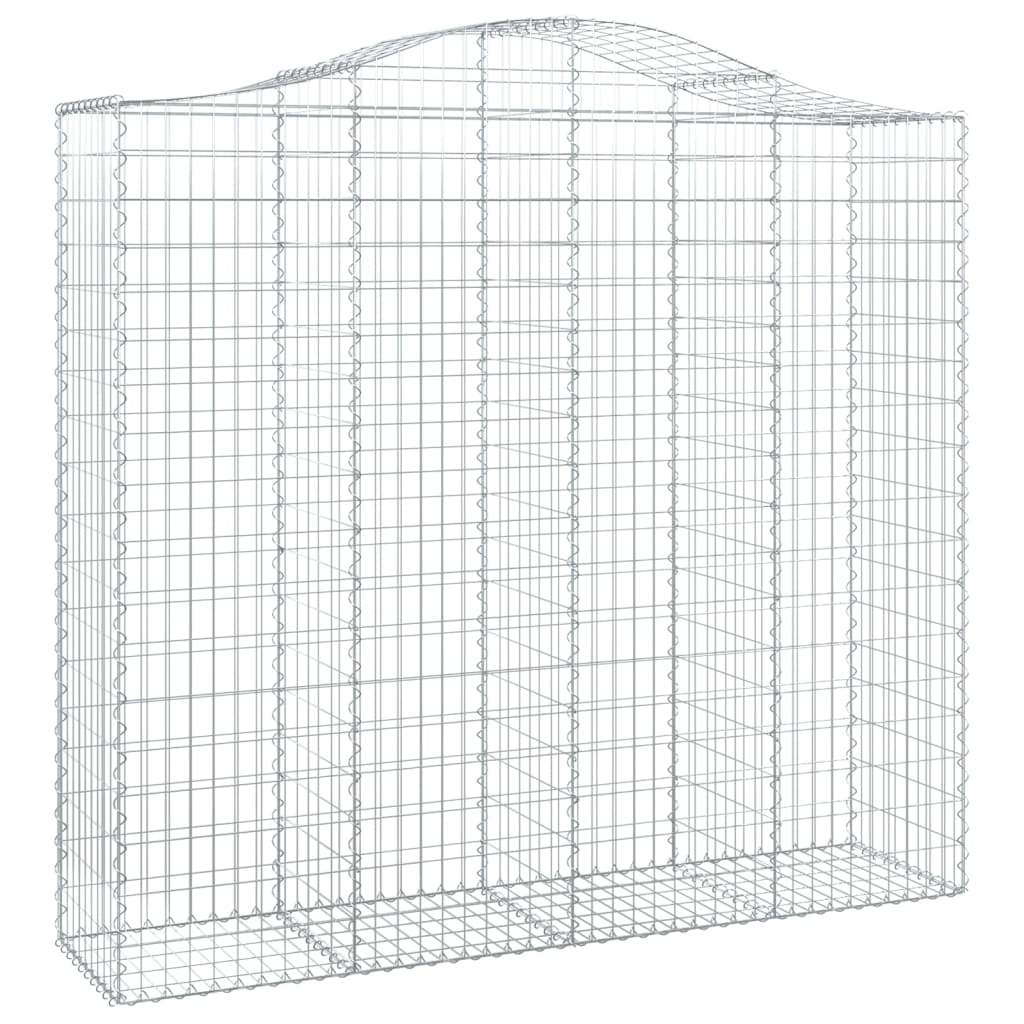 Gabionen mit Hochbogen 20Stk. 200x50x180/200cm Verzinktes Eisen