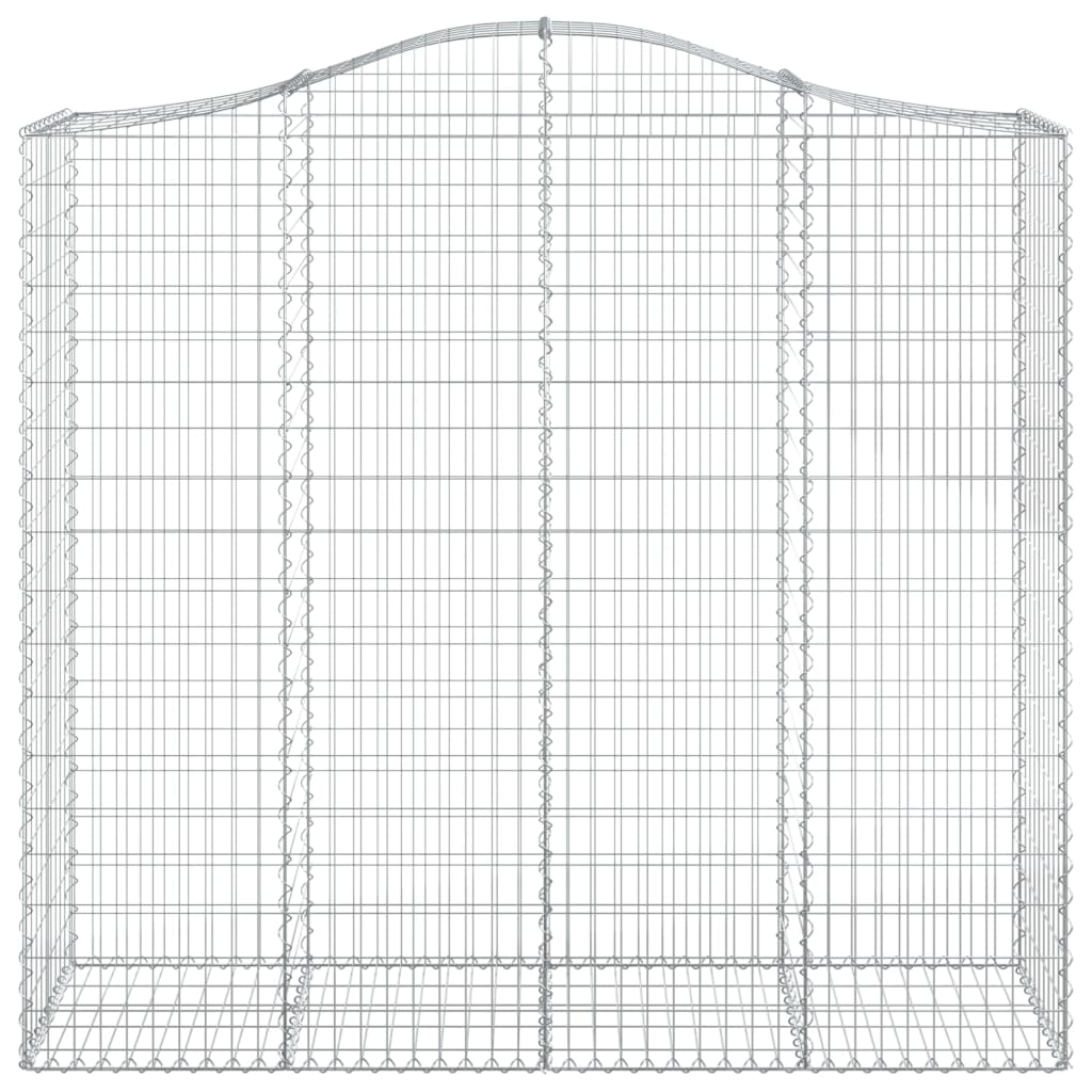 Gabionen mit Hochbogen 20Stk. 200x50x180/200cm Verzinktes Eisen