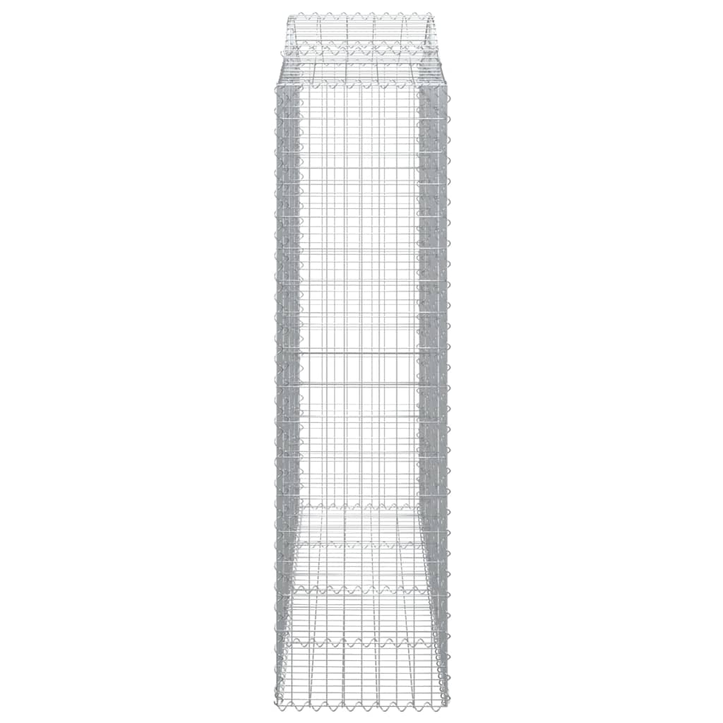 Gabionen mit Hochbogen 20Stk. 200x50x180/200cm Verzinktes Eisen