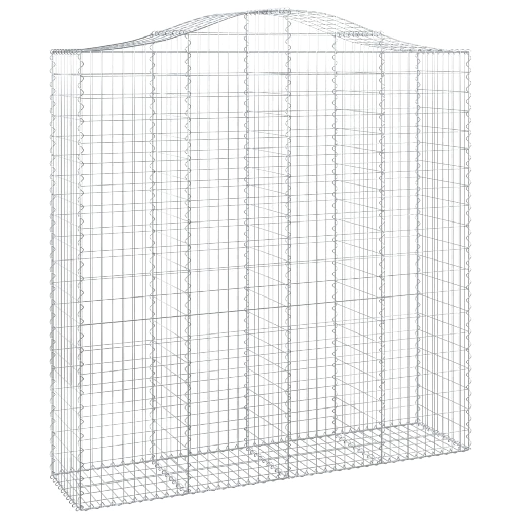 Gabionen mit Hochbogen 6 Stk. 200x50x200/220cm Verzinktes Eisen