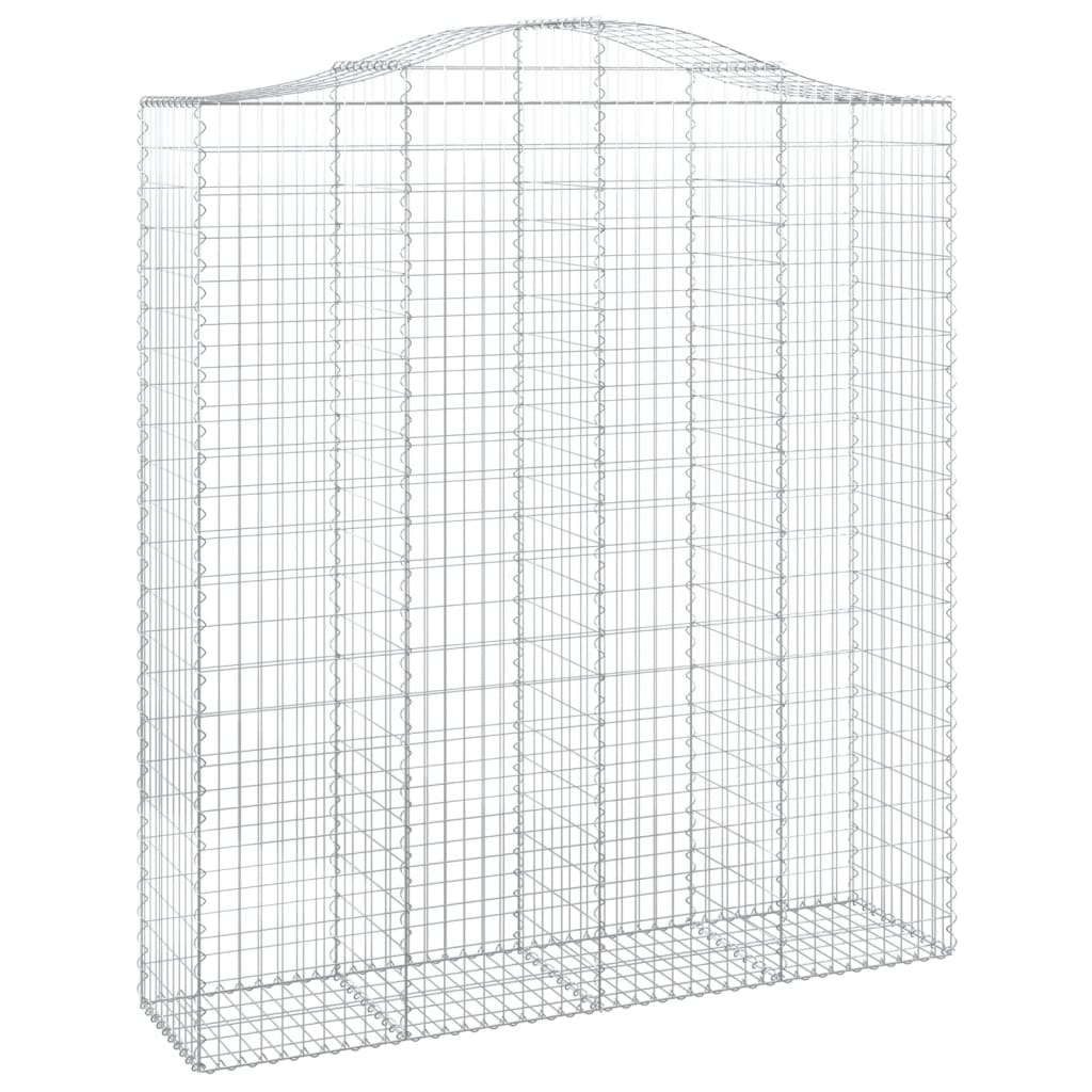 Gabionen mit Hochbogen 3 Stk. 200x50x220/240cm Verzinktes Eisen