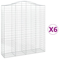 Thumbnail for Gabionen mit Hochbogen 6 Stk. 200x50x220/240cm Verzinktes Eisen
