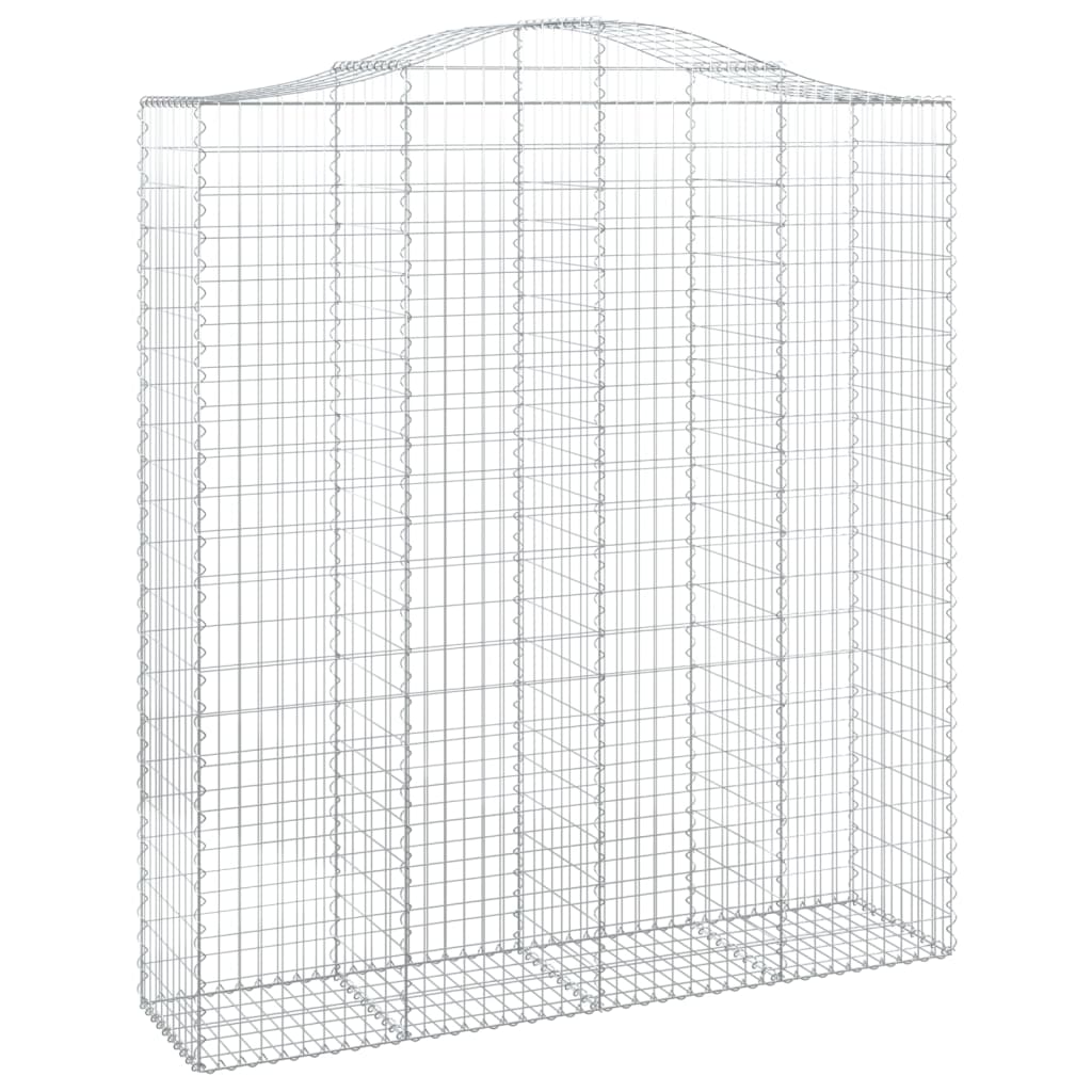 Gabionen mit Hochbogen 11Stk. 200x50x220/240cm Verzinktes Eisen