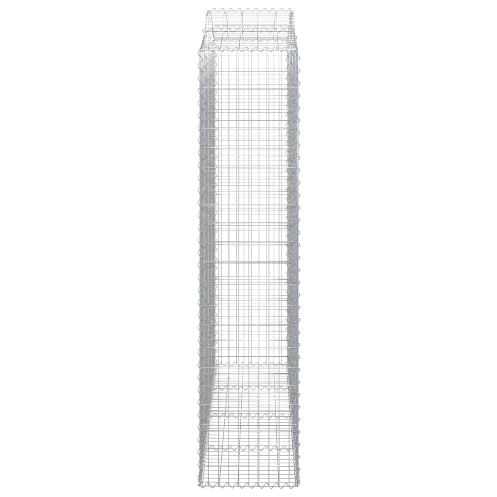 Gabionen mit Hochbogen 11Stk. 200x50x220/240cm Verzinktes Eisen
