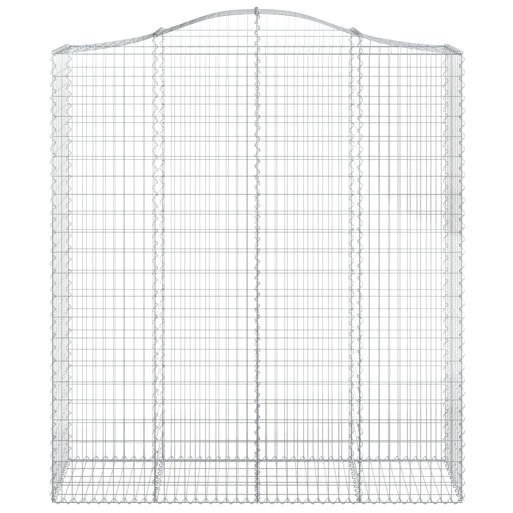 Gabionen mit Hochbogen 12Stk. 200x50x220/240cm Verzinktes Eisen