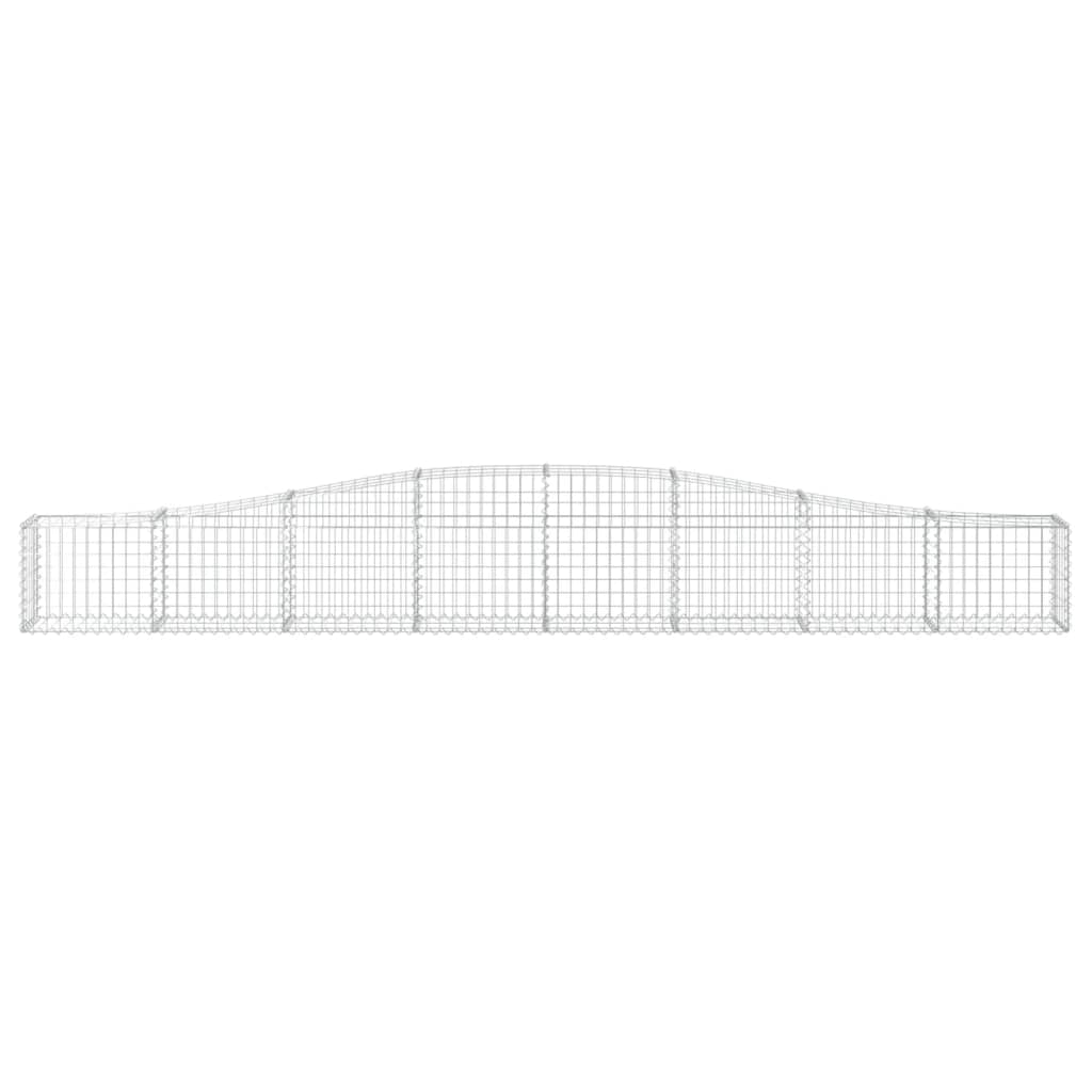 Gabionen mit Hochbogen 7 Stk. 400x30x40/60 cm Verzinktes Eisen