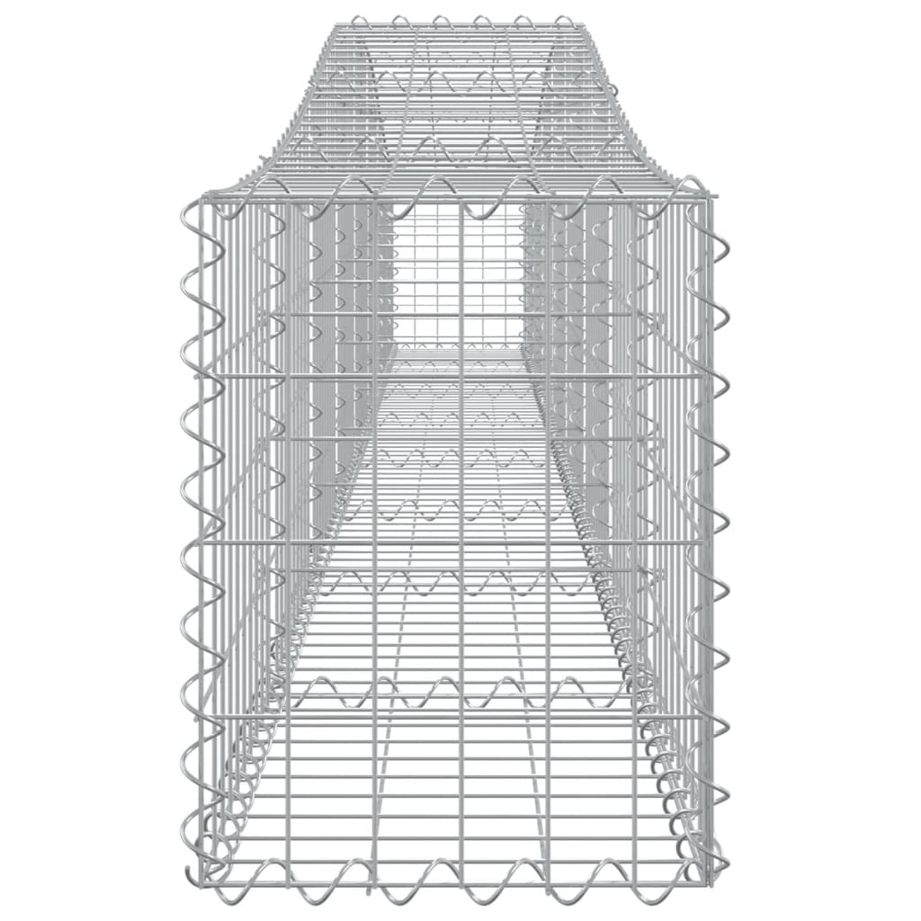 Gabionen mit Hochbogen 7 Stk. 400x30x40/60 cm Verzinktes Eisen