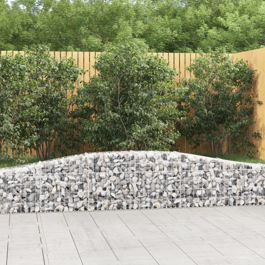 Gabionen mit Hochbogen 20 Stk. 400x30x40/60 cm Verzinktes Eisen