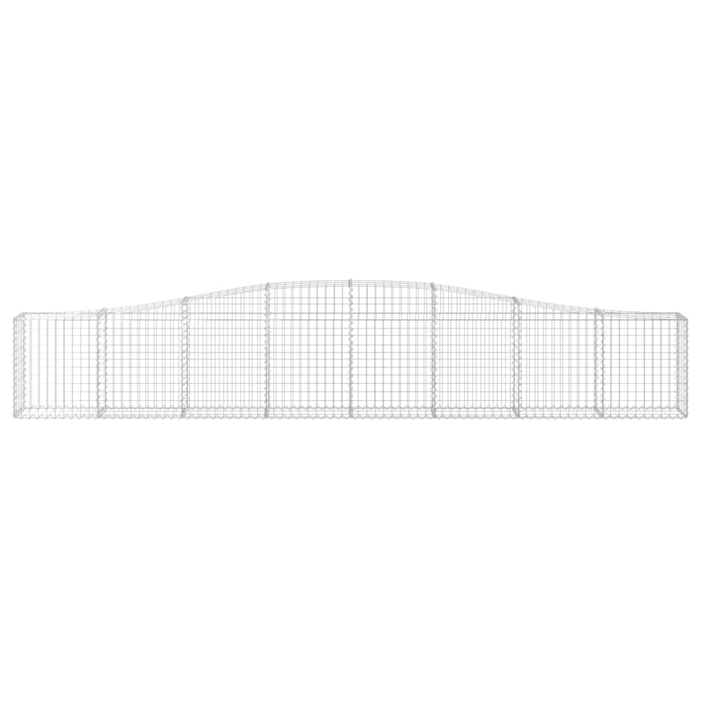 Gabionen mit Hochbogen 9 Stk. 400x30x60/80 cm Verzinktes Eisen