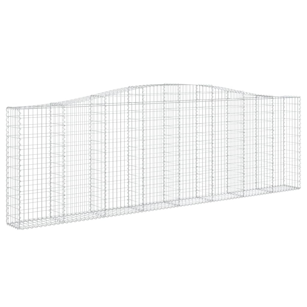 Gabionen mit Hochbogen 25Stk. 400x30x120/140cm Verzinktes Eisen