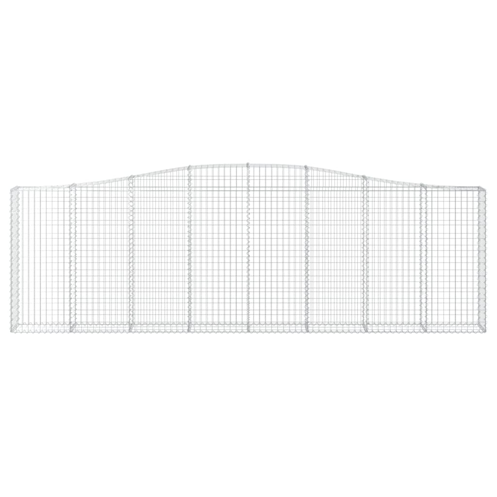 Gabionen mit Hochbogen 25Stk. 400x30x120/140cm Verzinktes Eisen