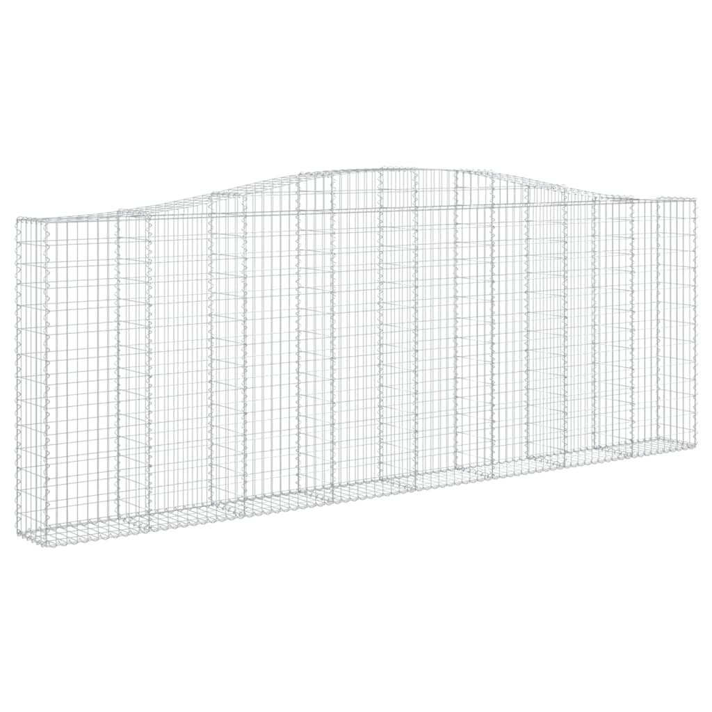 Gabionen mit Hochbogen 20Stk. 400x30x140/160cm Verzinktes Eisen