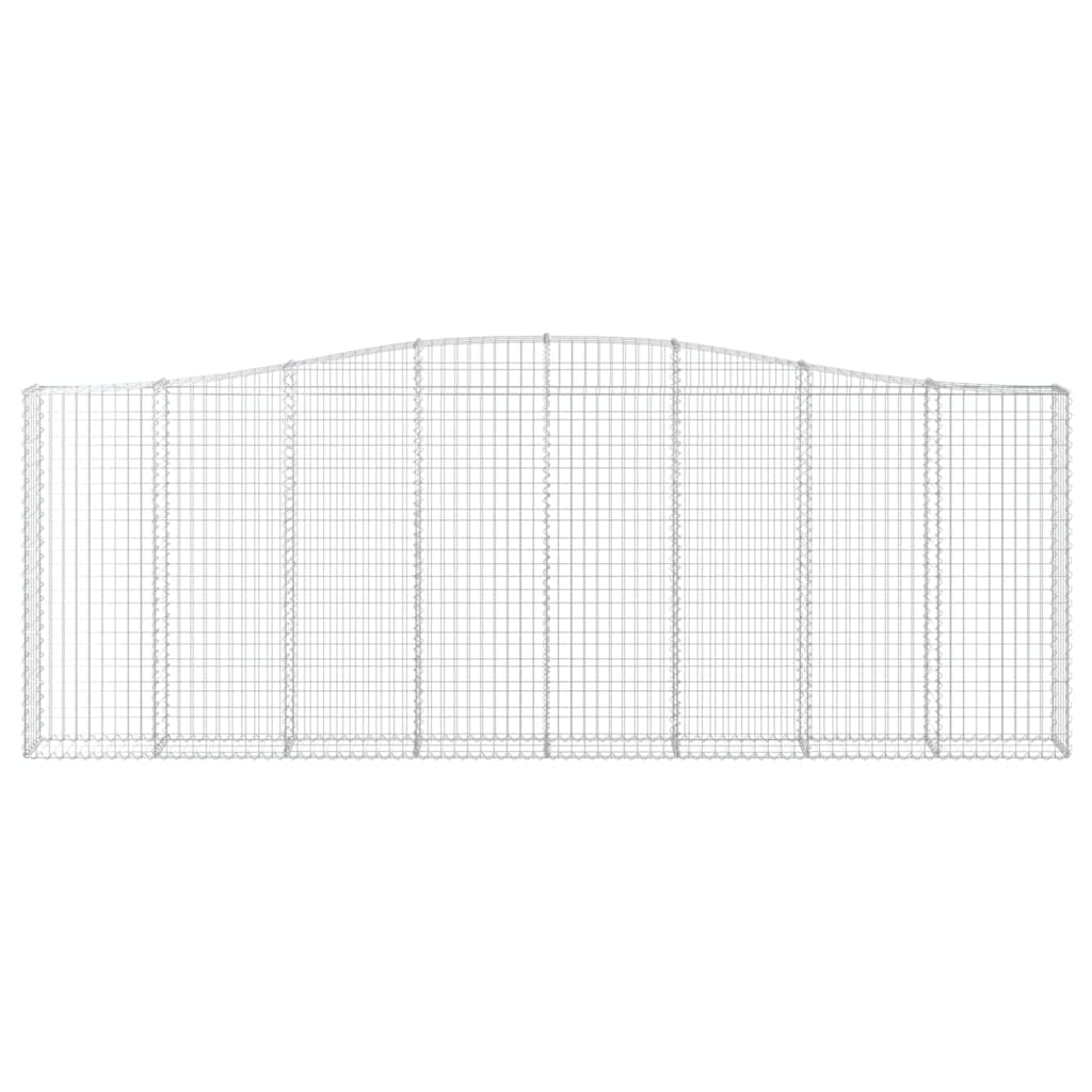 Gabionen mit Hochbogen 20Stk. 400x30x140/160cm Verzinktes Eisen