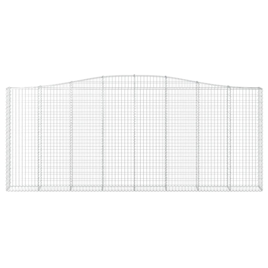 Gabionen mit Hochbogen 7 Stk. 400x30x160/180cm Verzinktes Eisen