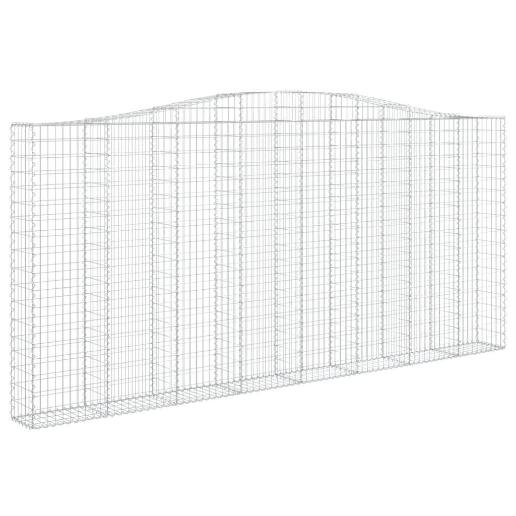 Gabionen mit Hochbogen 7 Stk. 400x30x180/200cm Verzinktes Eisen