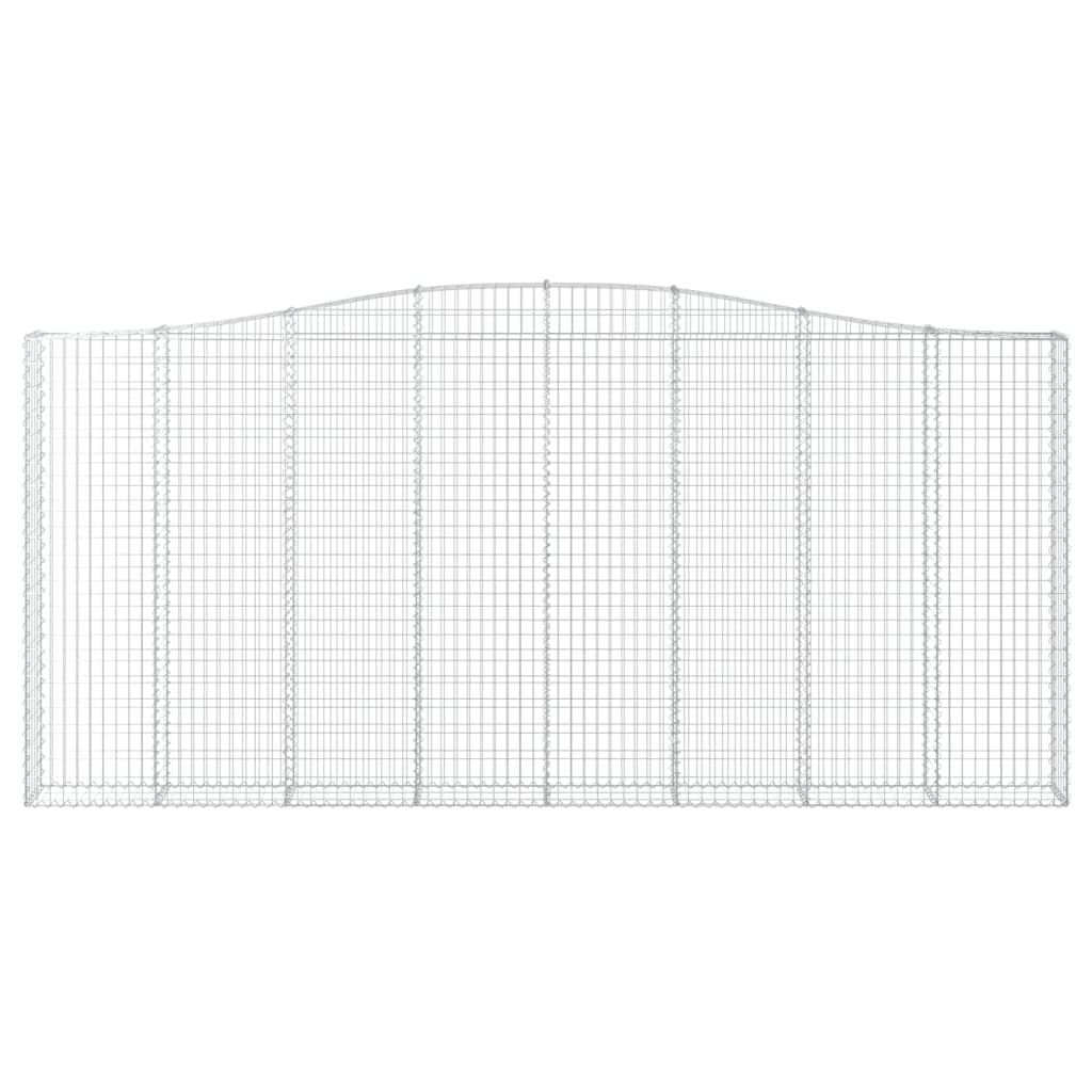 Gabionen mit Hochbogen 7 Stk. 400x30x180/200cm Verzinktes Eisen