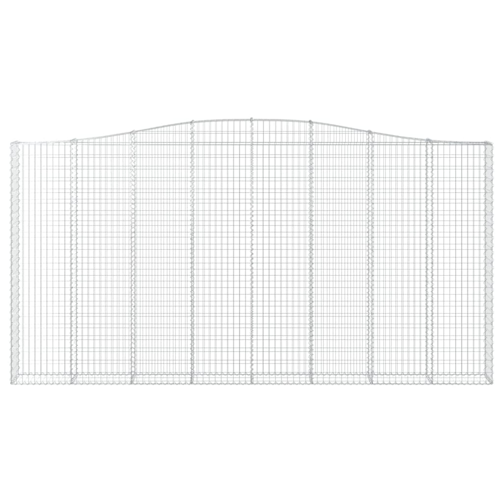 Gabionen mit Hochbogen 4 Stk. 400x30x200/220cm Verzinktes Eisen
