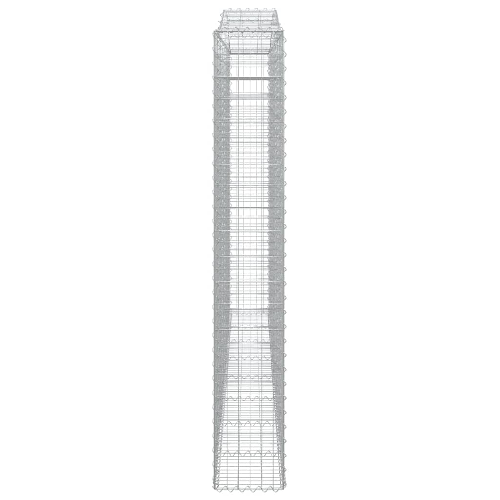 Gabionen mit Hochbogen 4 Stk. 400x30x200/220cm Verzinktes Eisen