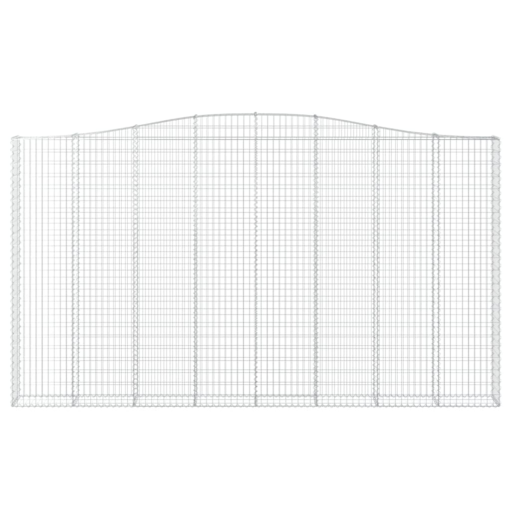 Gabionen mit Hochbogen 5 Stk. 400x30x220/240cm Verzinktes Eisen
