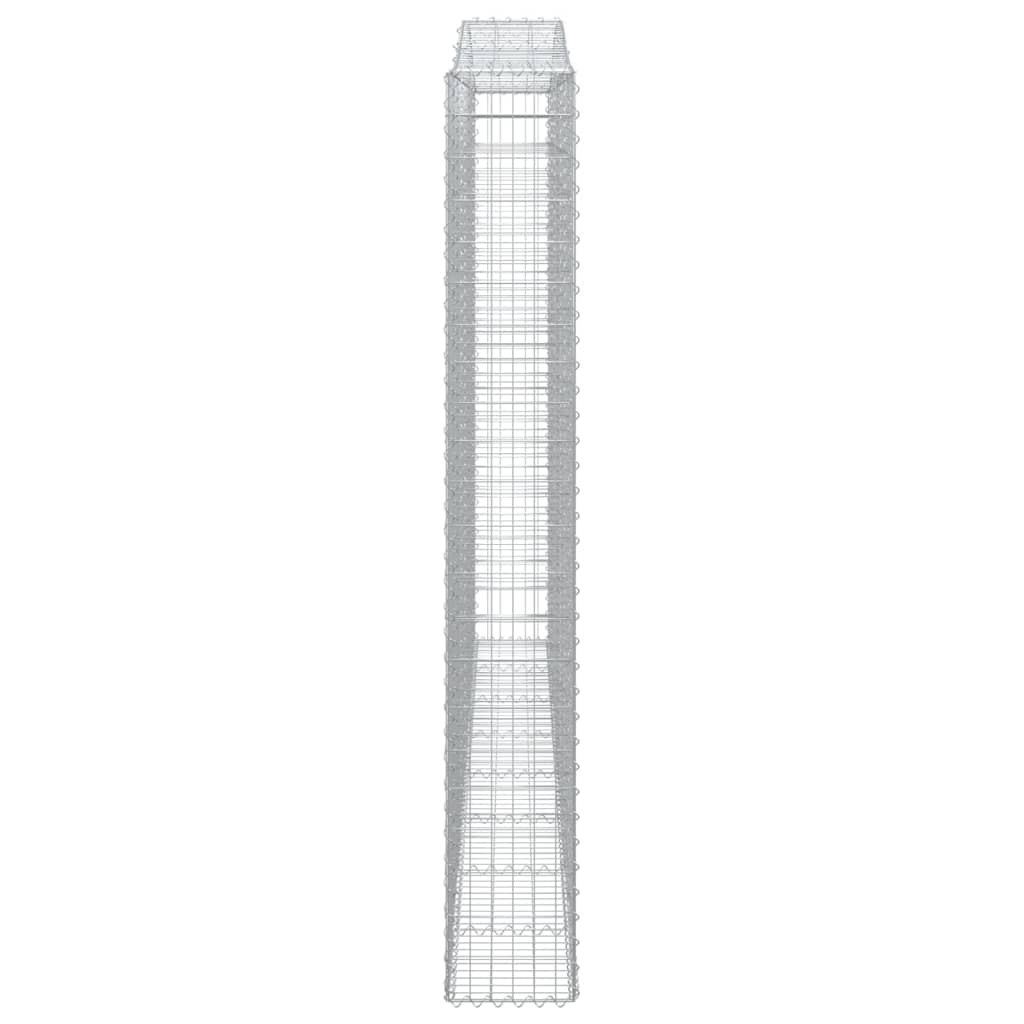 Gabionen mit Hochbogen 5 Stk. 400x30x220/240cm Verzinktes Eisen