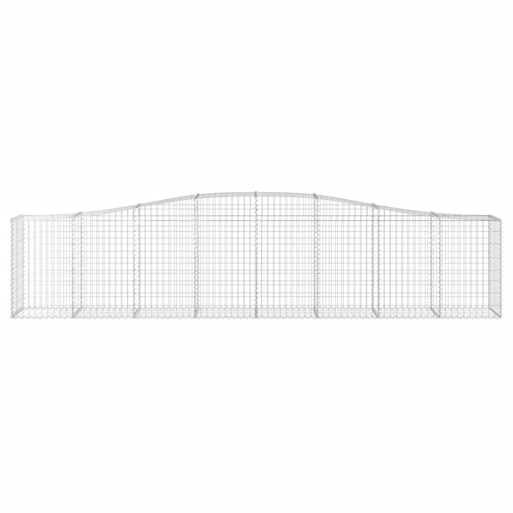 Gabionen mit Hochbogen 4 Stk. 400x50x80/100cm Verzinktes Eisen