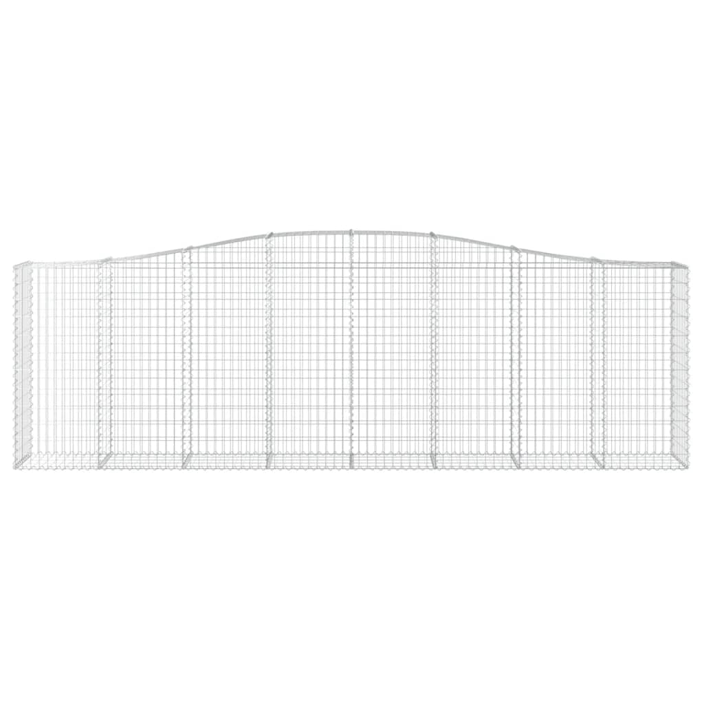 Gabionen mit Hochbogen 8 Stk. 400x50x120/140cm Verzinktes Eisen