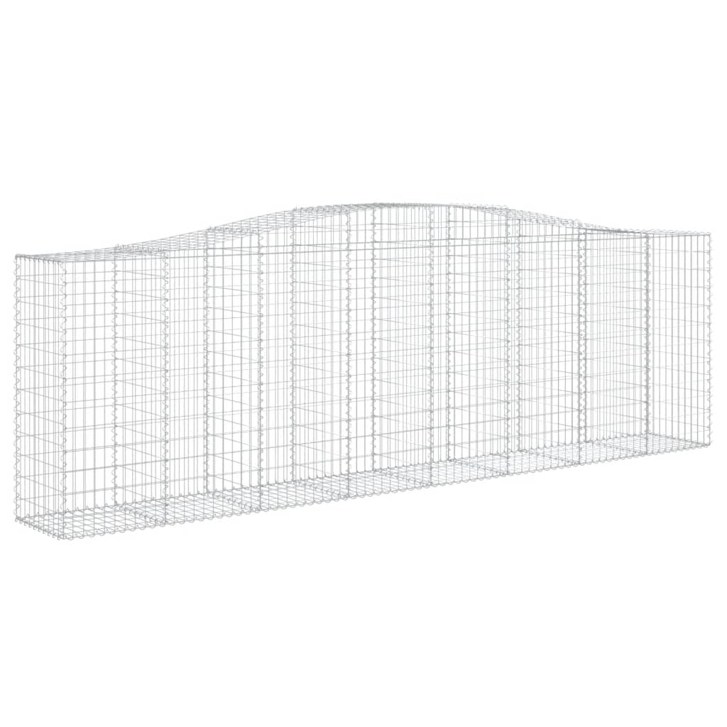 Gabionen mit Hochbogen 15 Stk 400x50x120/140cm Verzinktes Eisen