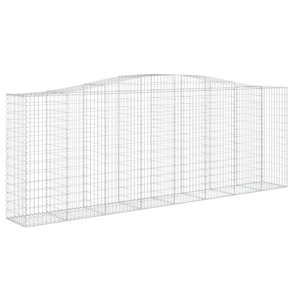 Gabionen mit Hochbogen 25 Stk 400x50x140/160cm Verzinktes Eisen