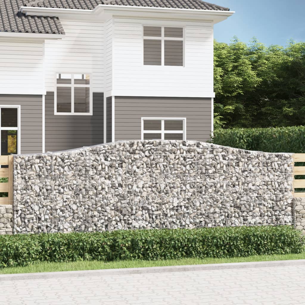 Gabionen mit Hochbogen 25 Stk 400x50x140/160cm Verzinktes Eisen
