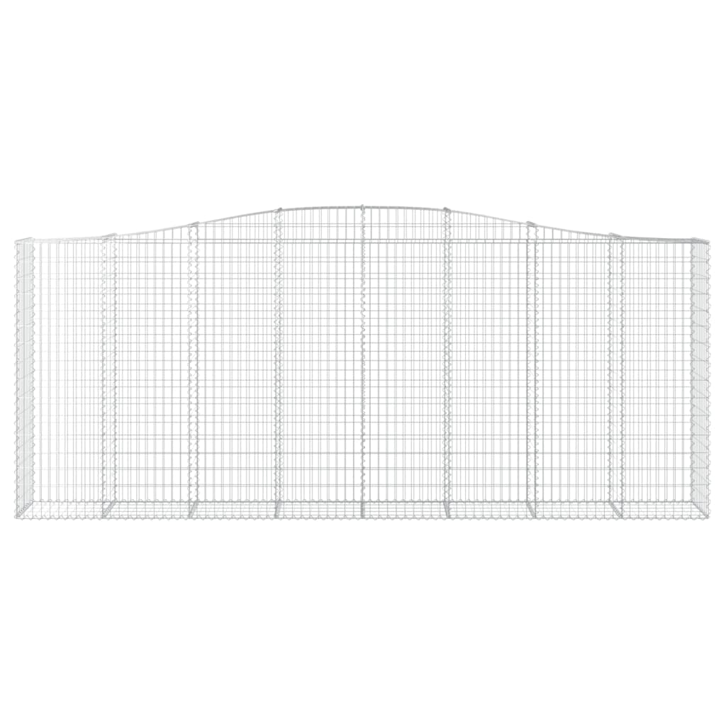 Gabionen mit Hochbogen 4 Stk. 400x50x160/180cm Verzinktes Eisen
