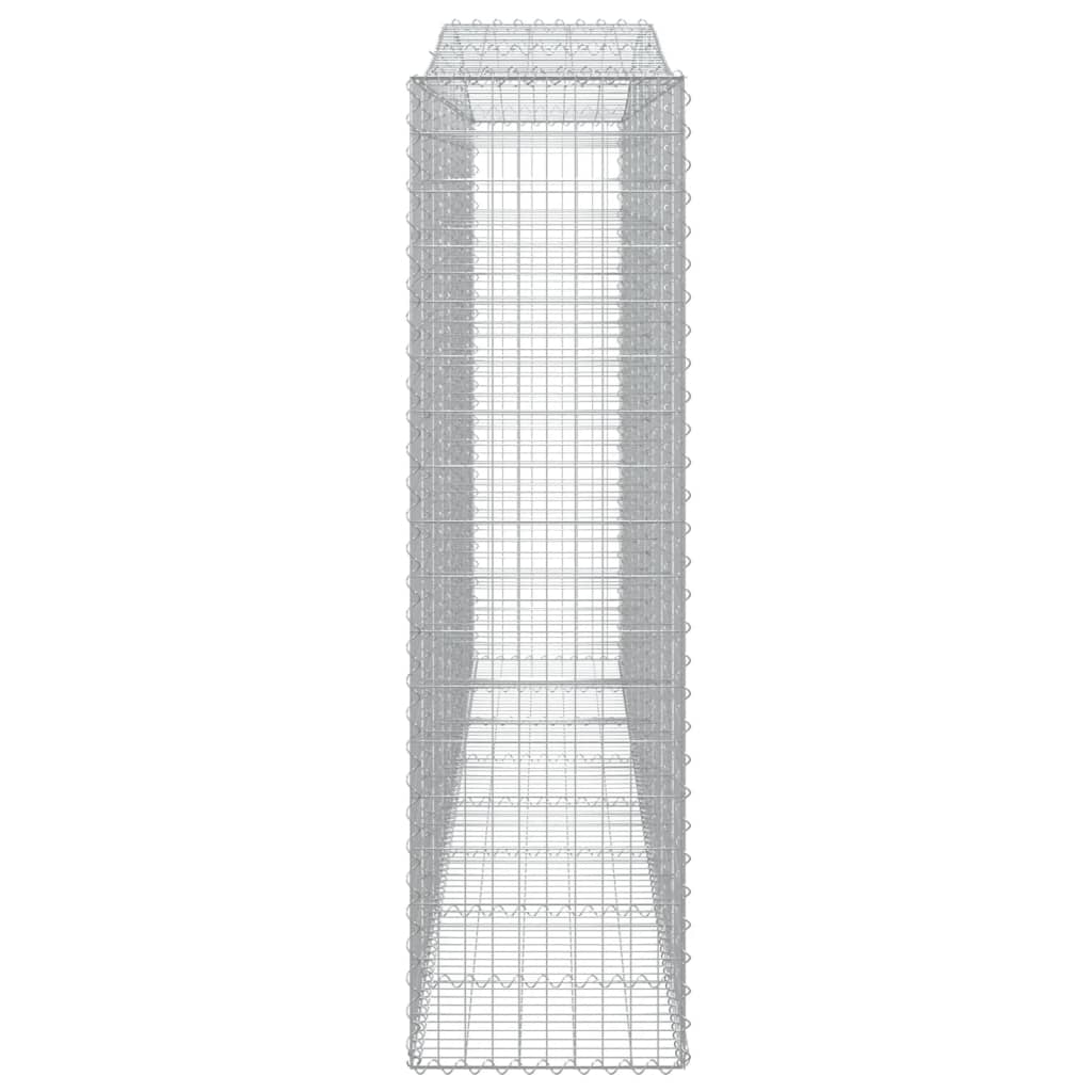 Gabionen mit Hochbogen 9 Stk. 400x50x180/200cm Verzinktes Eisen