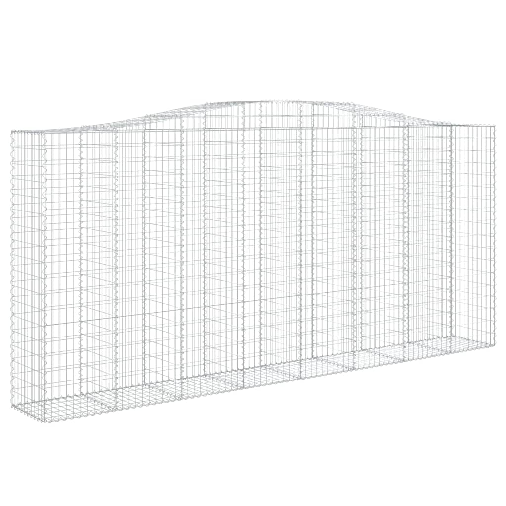 Gabionen mit Hochbogen 20Stk. 400x50x180/200cm Verzinktes Eisen