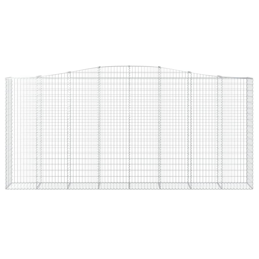Gabionen mit Hochbogen 20Stk. 400x50x180/200cm Verzinktes Eisen