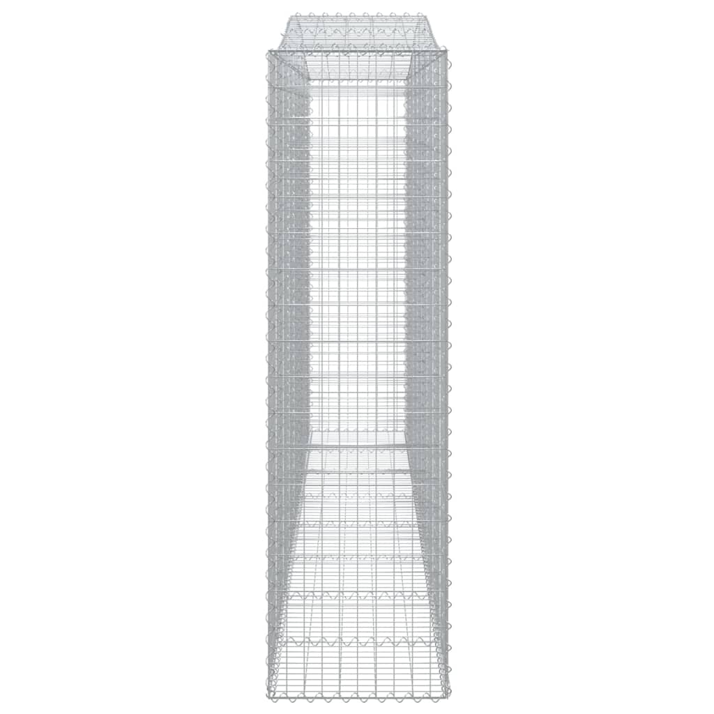 Gabionen mit Hochbogen 20Stk. 400x50x180/200cm Verzinktes Eisen