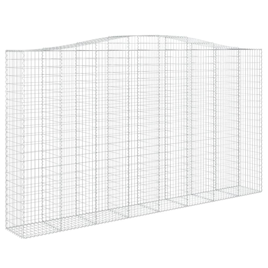 Gabionen mit Hochbogen 4 Stk. 400x50x220/240cm Verzinktes Eisen