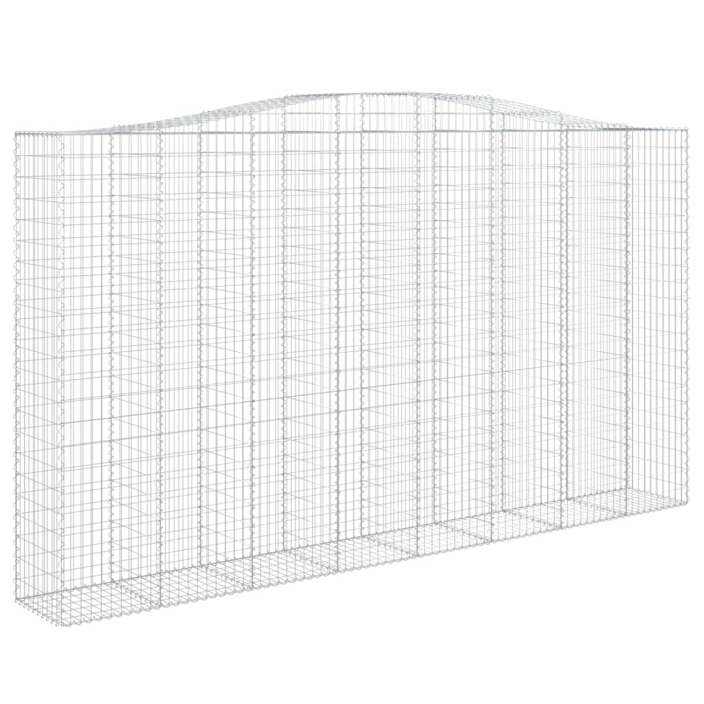 Gabionen mit Hochbogen 10Stk. 400x50x220/240cm Verzinktes Eisen