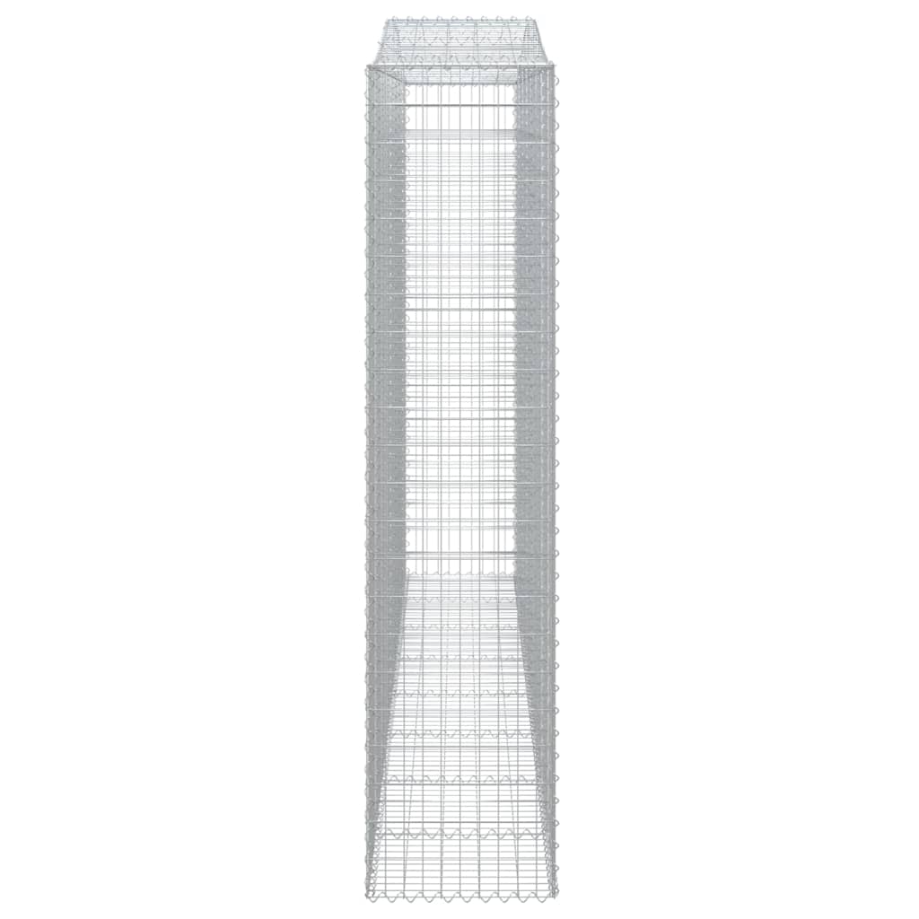 Gabionen mit Hochbogen 10Stk. 400x50x220/240cm Verzinktes Eisen