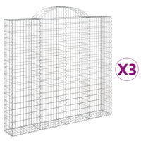 Thumbnail for Gabionen mit Hochbogen 3 Stk. 200x30x180/200cm Verzinktes Eisen