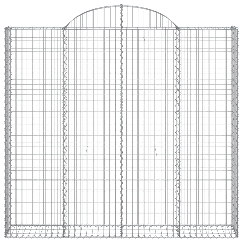 Gabionen mit Hochbogen 3 Stk. 200x30x180/200cm Verzinktes Eisen