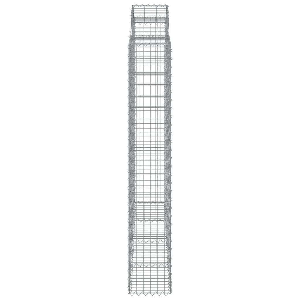 Gabionen mit Hochbogen 3 Stk. 200x30x180/200cm Verzinktes Eisen