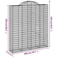 Thumbnail for Gabionen mit Hochbogen 7 Stk. 200x50x220/240cm Verzinktes Eisen