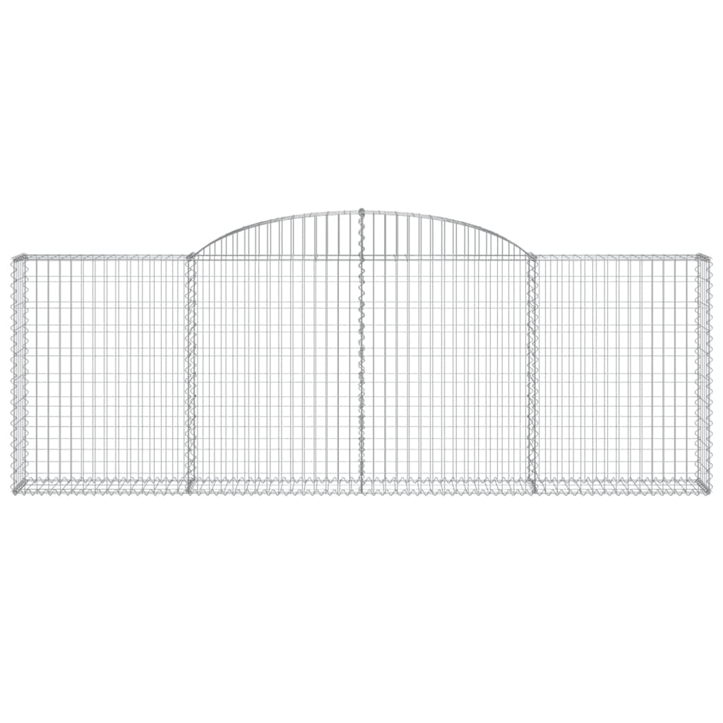 Gabionen mit Hochbogen 15 Stk 300x30x100/120cm Verzinktes Eisen