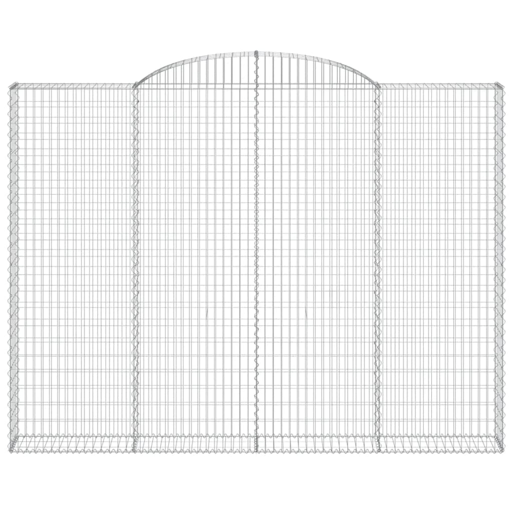 Gabionen mit Hochbogen 3 Stk. 300x30x220/240cm Verzinktes Eisen