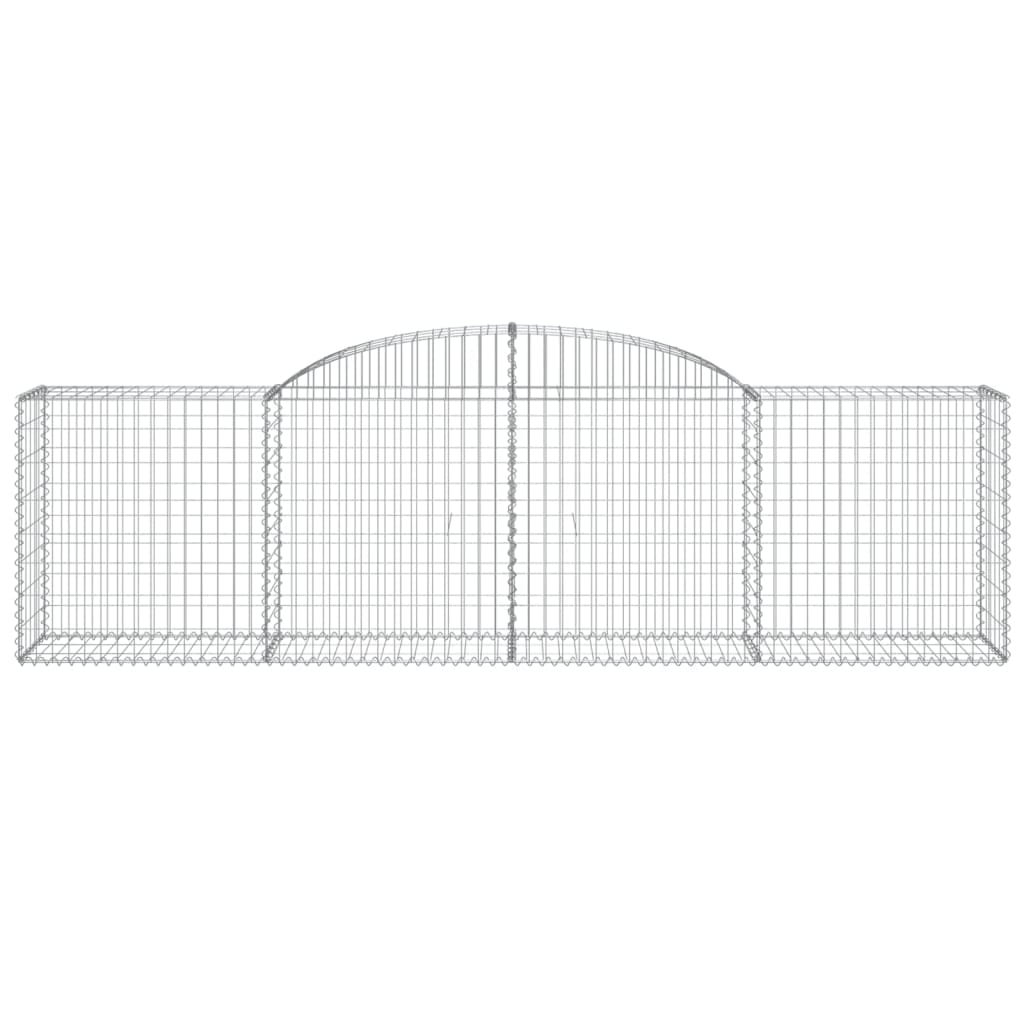 Gabionen mit Hochbogen 11 Stk. 300x50x80/100cm Verzinktes Eisen