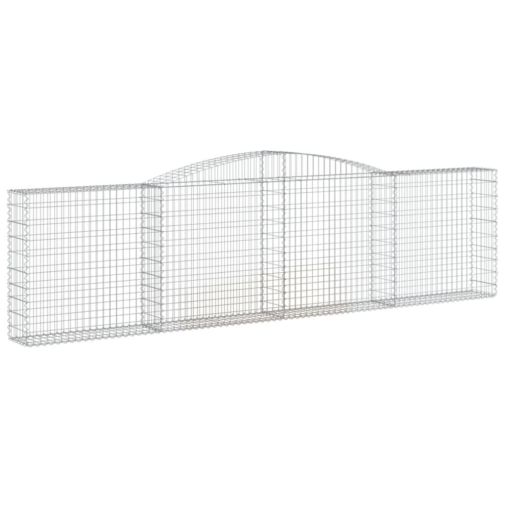 Gabionen mit Hochbogen 6 Stk. 400x30x100/120cm Verzinktes Eisen