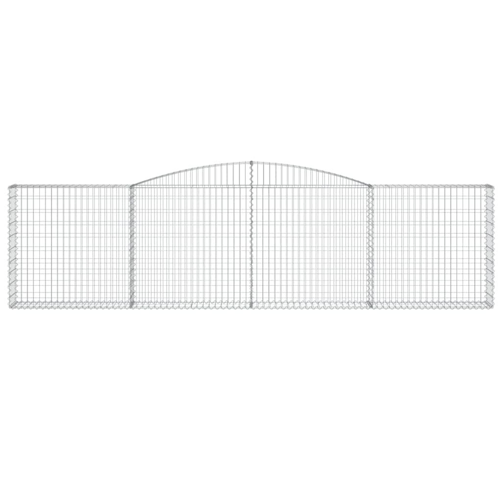 Gabionen mit Hochbogen 6 Stk. 400x30x100/120cm Verzinktes Eisen