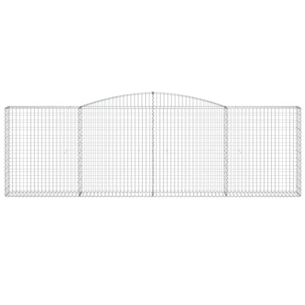 Gabionen mit Hochbogen 10Stk. 400x30x120/140cm Verzinktes Eisen